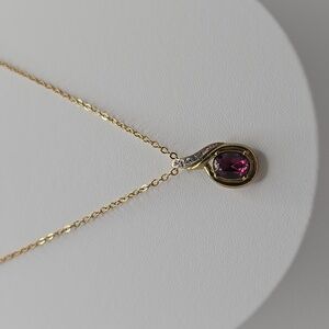 Gold and Purple Jewelry Set Necklace Matching Pendant Elegant Statement